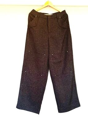 Women’s Black Speckled Wide-Leg Pants by JOELLE Collection